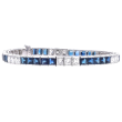 Estate Diamond and Sapphire Bracelet in Platinum