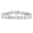 Estate Heart Shaped Diamond Bracelet in Platinum