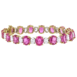 Estate Pink Sapphire & Diamond Bracelet in Platinum & 18k Yellow Gold