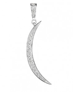 Penny Preville 18k White Gold Diamond Crescent Charm