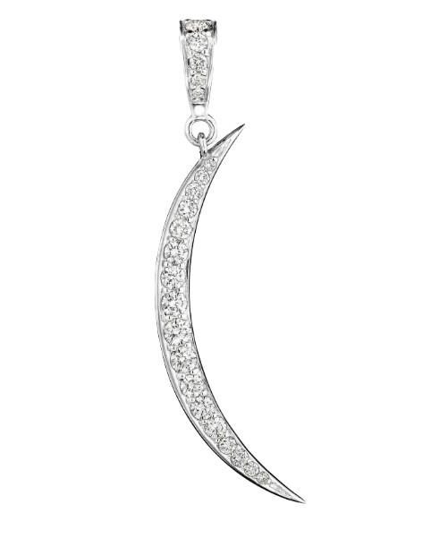 Penny Preville 18k White Gold Diamond Crescent Charm