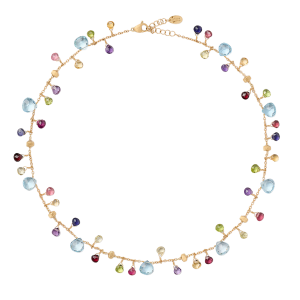 Marco Bicego 18k Yellow Gold Paradise Collection Necklace with Mixed Gemstones