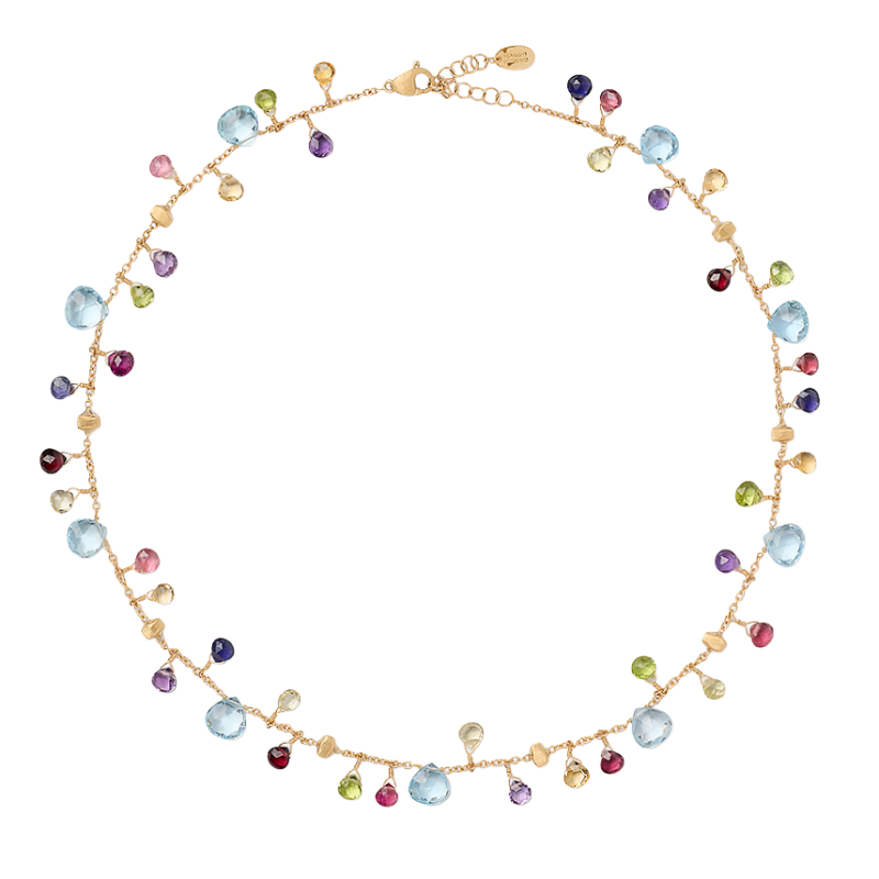 Marco Bicego 18k Yellow Gold Paradise Collection Necklace with Mixed Gemstones