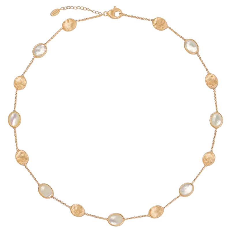 Marco Bicego 18k Yellow Gold & Mother of Pearl Siviglia Collection Necklace