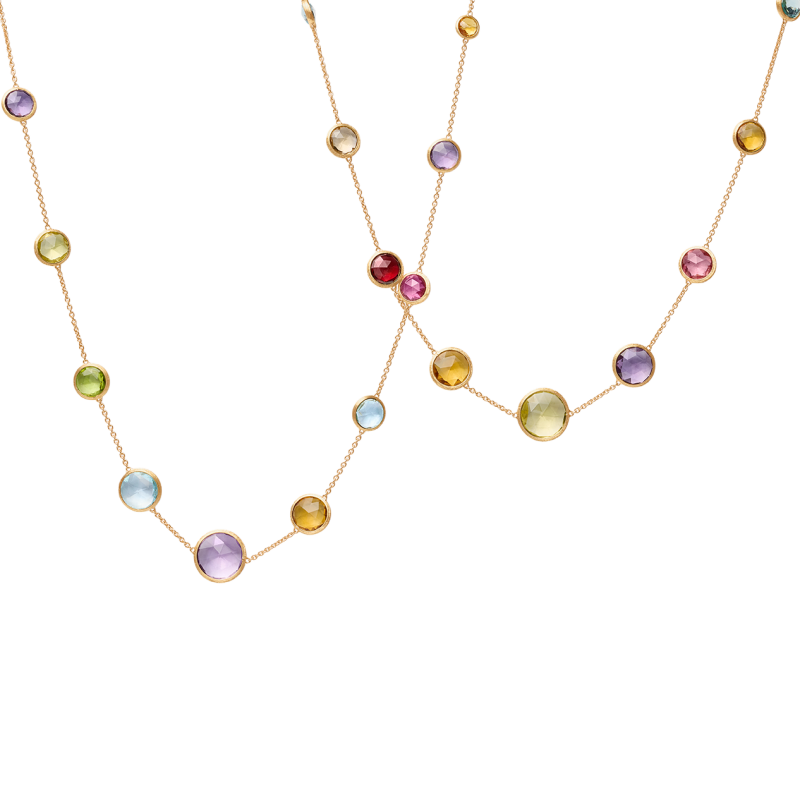Marco Bicego 18k Yellow Gold Jaipur Collection Multicolor Stone Necklace