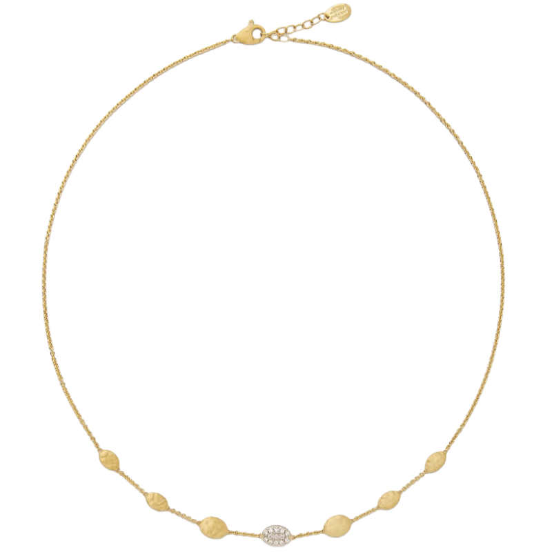 Marco Bicego 18k Yellow Gold Siviglia Collection Pave Diamond Necklace