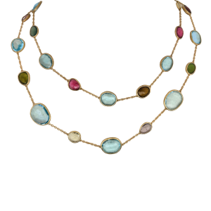 Marco Bicego 18k Yellow Gold, Topaz and Tourmaline Multicolor Necklace