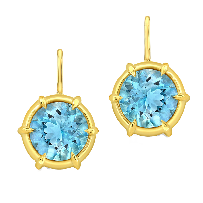 Rahaminov 18k Yellow Gold & Aquamarine Drop Earrings