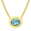 Rahaminov 18k Yellow Gold & Illusion Bezel Set Aquamarine Necklace
