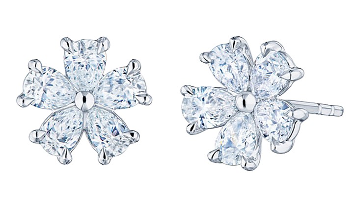 Kwiat Platinum & Diamond Cluster Floral Stud Earrings
