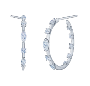 Kwiat 18k White Gold & Diamond Starry Night Hoop Earrings