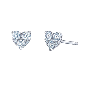 Kwiat 18k White Gold & Diamond Heart Stud Earrings