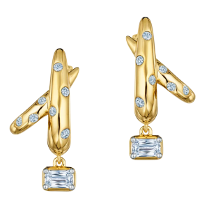 Kwiat 18k Yellow Gold & Diamond Cobblestone Crossover Earrings