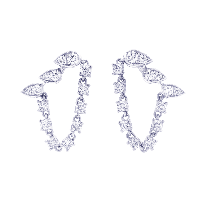 Kwiat Platinum & Diamond "Sunburst" Swag Earrings