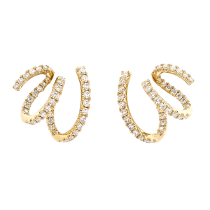 Kwiat 18k Yellow Gold & Diamond Swirl Earrings