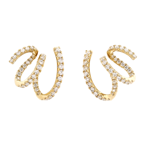 Kwiat 18k Yellow Gold & Diamond Swirl Earrings