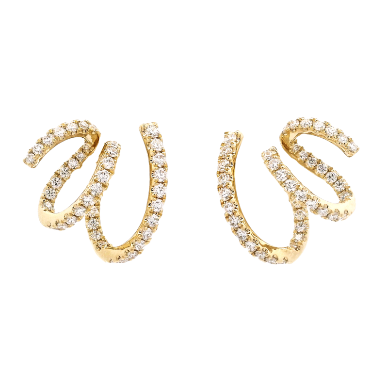 Kwiat 18k Yellow Gold & Diamond Swirl Earrings