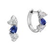 Phillips House Platinum, Diamond & Blue Sapphire Triple Pear Huggies