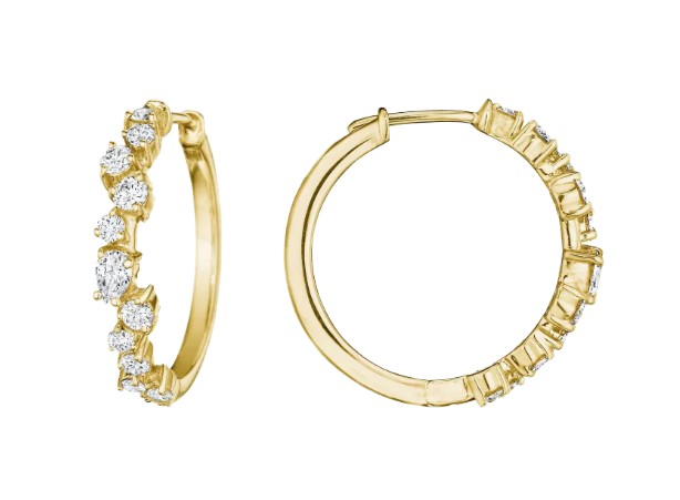Penny Preville 18K Yellow Gold & Diamond Hoop Earrings