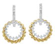18k White & Yellow Gold Diamond Hoop Earrings