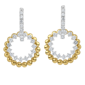 18k White & Yellow Gold Diamond Hoop Earrings