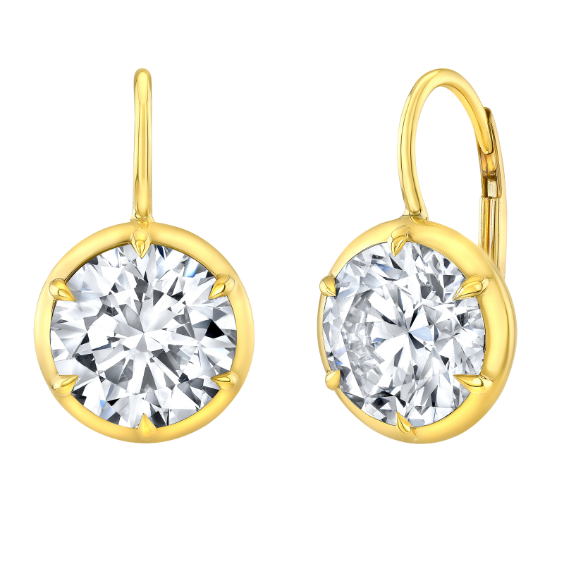 Rahaminov 18k Yellow Gold "Elizabeth" Diamond Drop Earrings