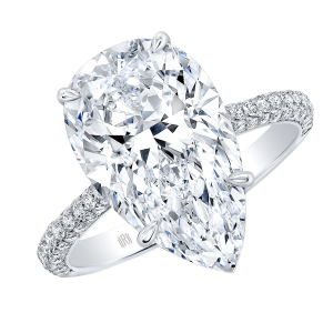 Rahaminov Platinum & 5.01 Carat Pear Shape Diamond Engagement Ring
