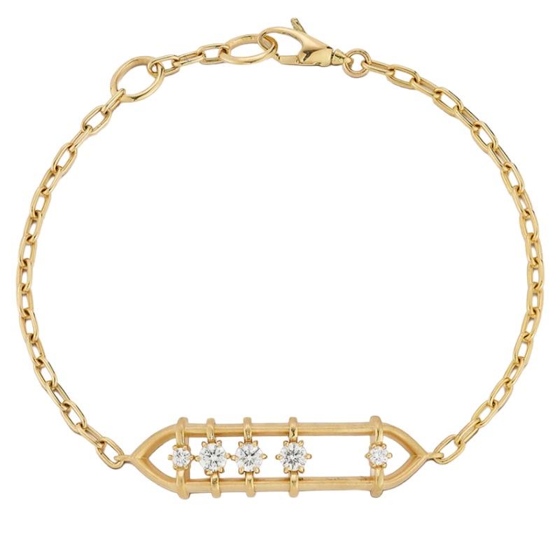 Jade Trau 18k Yellow Gold Penelope Floating Diamond Bracelet