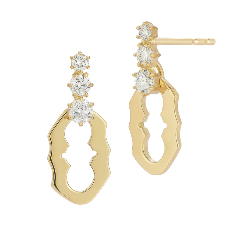 Jade Trau 18k Yellow Gold & Diamond Sophia Link Earrings