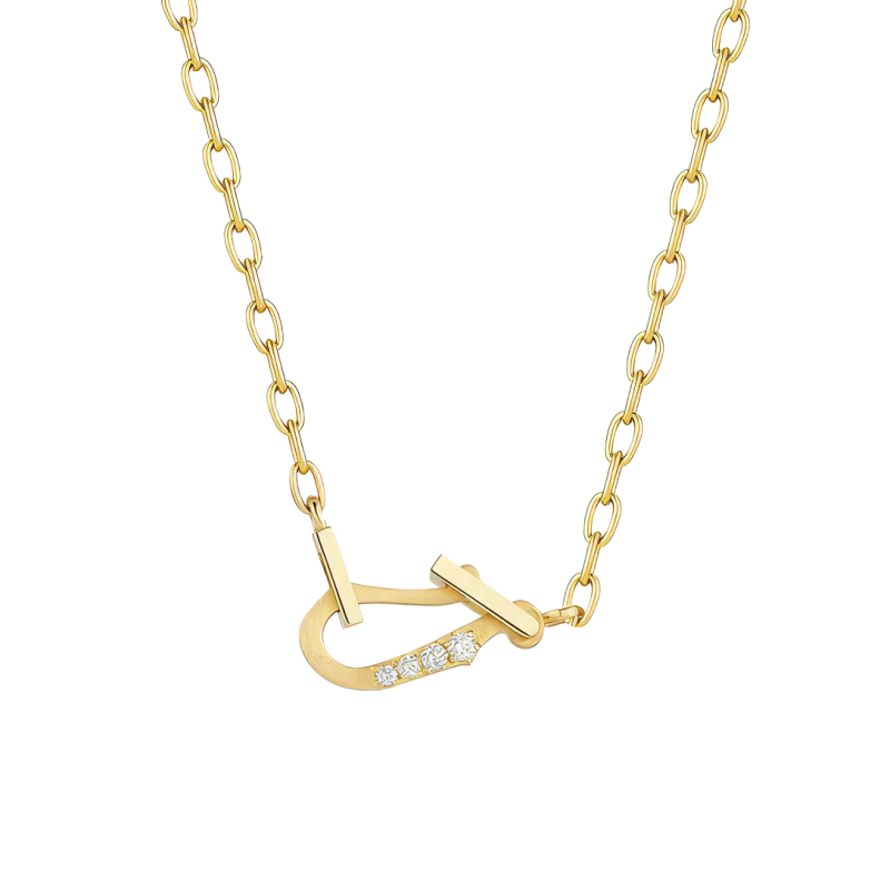 Jade Trau 18k Yellow Gold & Diamond Mini Lola Necklace