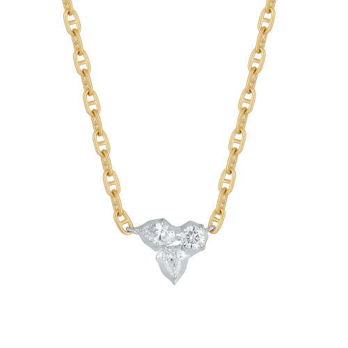 Jade Trau 18k Yellow Gold, Platinum & Diamond Poppy Cluster Pendant