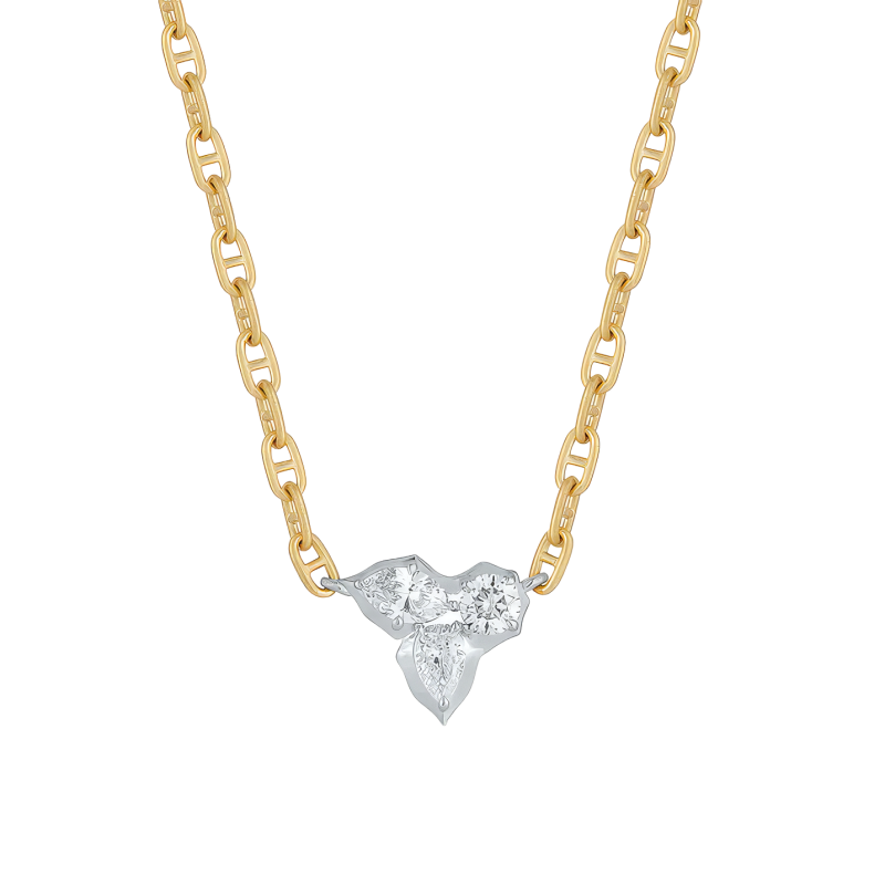 Jade Trau 18k Yellow Gold, Platinum & Diamond Poppy Cluster Pendant