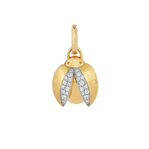 Jade Trau 18k Yellow Gold & Diamond Mini Ladybug Charm