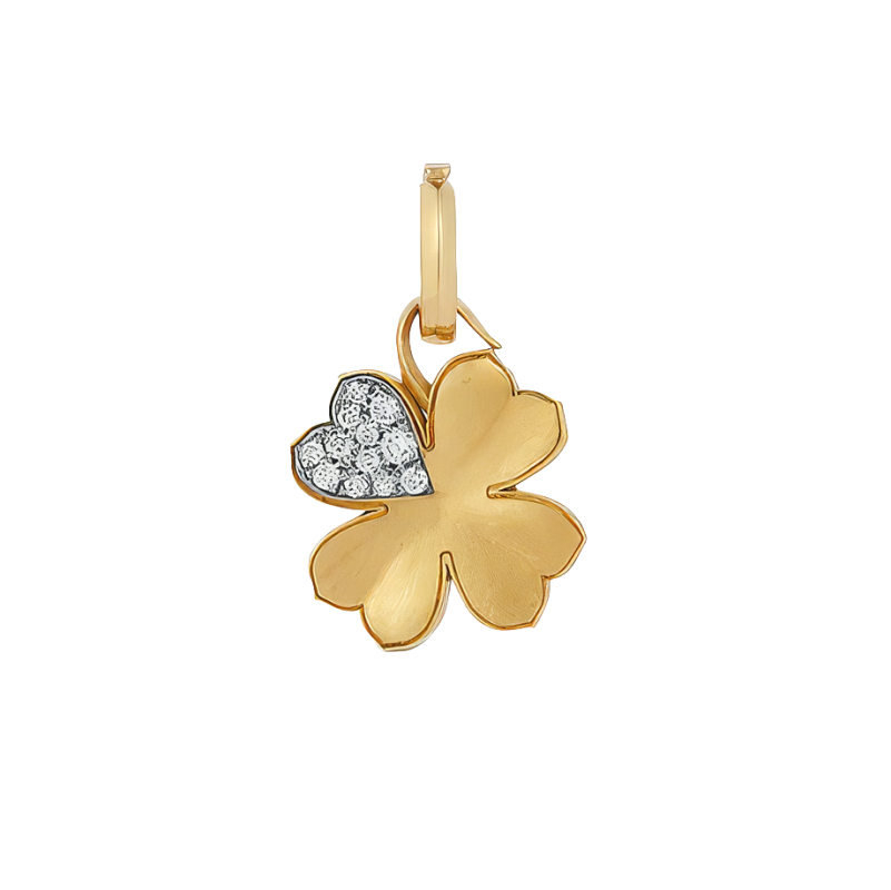 Jade Trau 18k Yellow Gold & Diamond Mini Clover Charm