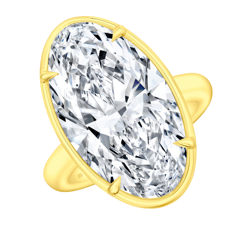 Rahaminov 18k Yellow Gold & 5.01 Carat Moval Shape Diamond Ring