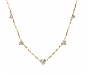 Kwiat 18k Yellow Gold & Heart Shape Diamond Station Necklace