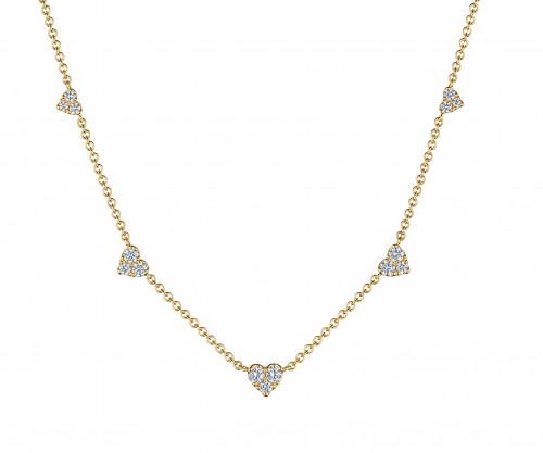 Kwiat 18k Yellow Gold & Heart Shape Diamond Station Necklace