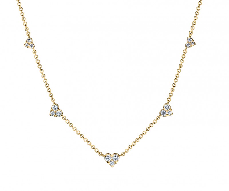 Kwiat 18k Yellow Gold & Heart Shape Diamond Station Necklace