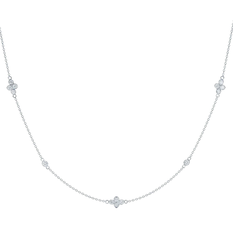 Kwiat 18k White Gold & Diamond "Diamond Strings" Quads Necklace