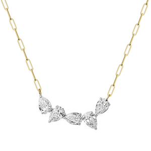 Phillips House 18k Yellow Gold & Diamond Paperclip Necklace