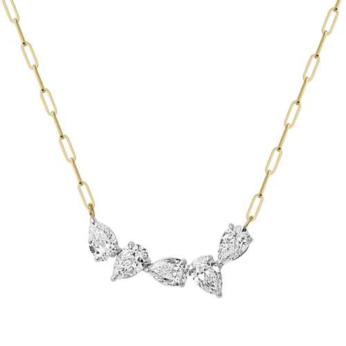 Phillips House 18k Yellow Gold & Diamond Paperclip Necklace
