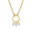 Phillips House 18k Yellow Gold & Diamond Triple Pear Necklace
