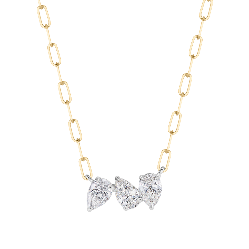 Phillips House 18k Yellow Gold & Diamond "One of One"  Pear Shape Diamond Necklace