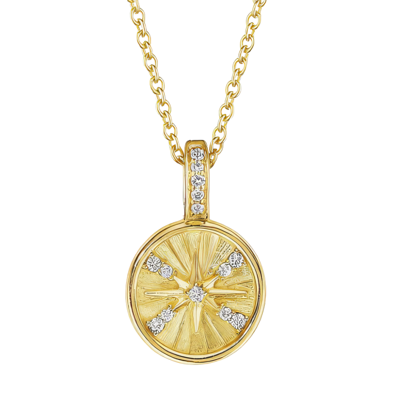 Penny Preville 18k Yellow Gold & Diamond Star Medallion Necklace