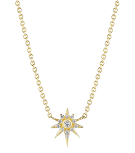Penny Preville 18k Yellow Gold & Diamond Petite Star Pendant