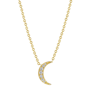 Penny Preville 18k Yellow Gold & Diamond Petite Moon Necklace