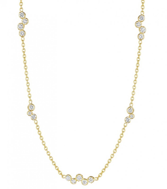 Penny Preville 18k Yellow Gold "Stardust" Diamonds by the Yard Cluster Chain