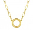 Penny Preville 18k Yellow Gold Engraved Circle Necklace