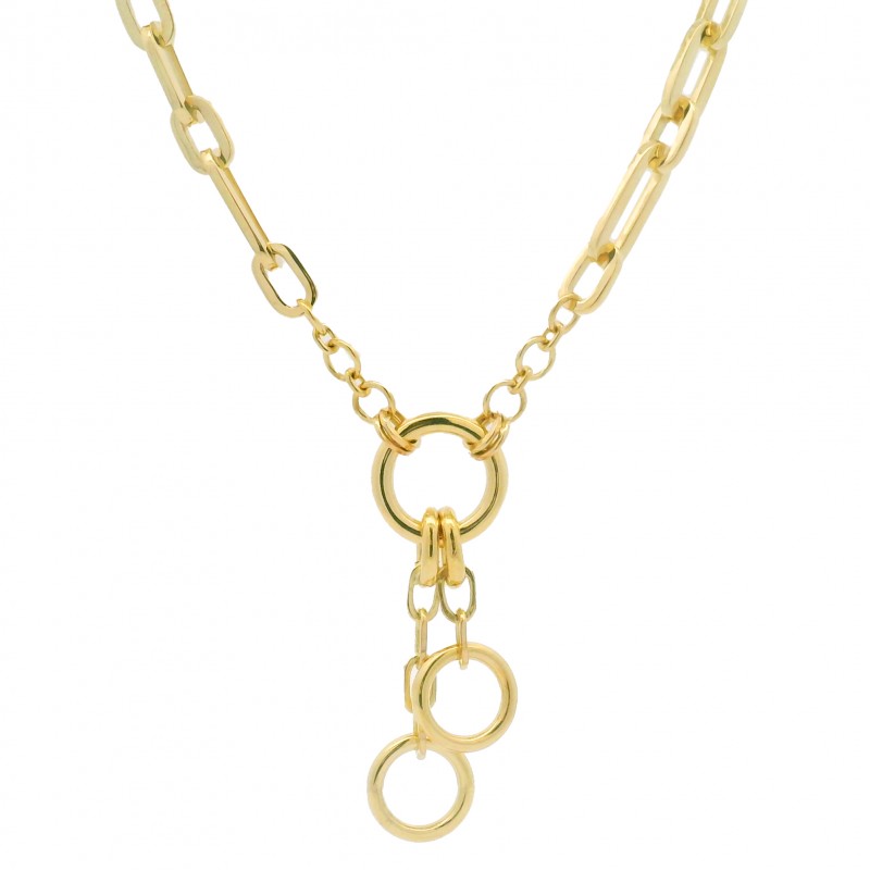 Penny Preville 18k Yellow Gold High Polish Circle & Link Necklace.