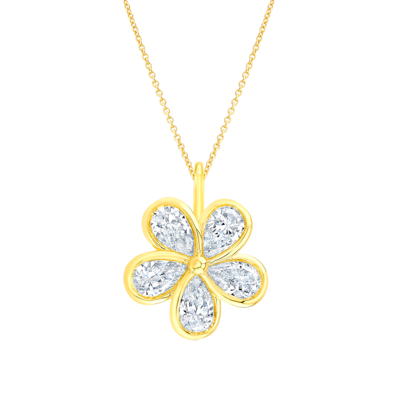 Rahaminov 18k Yellow Gold & Diamond Flower Pendant